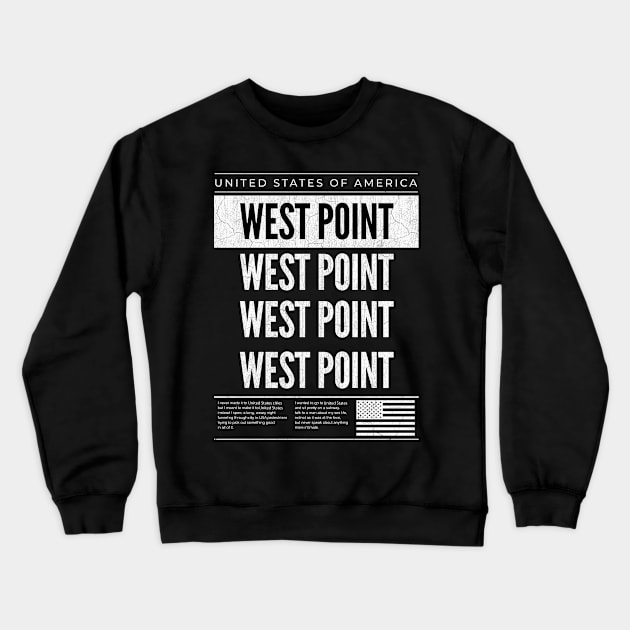 west point city in United States Crewneck Sweatshirt by Delix_shop